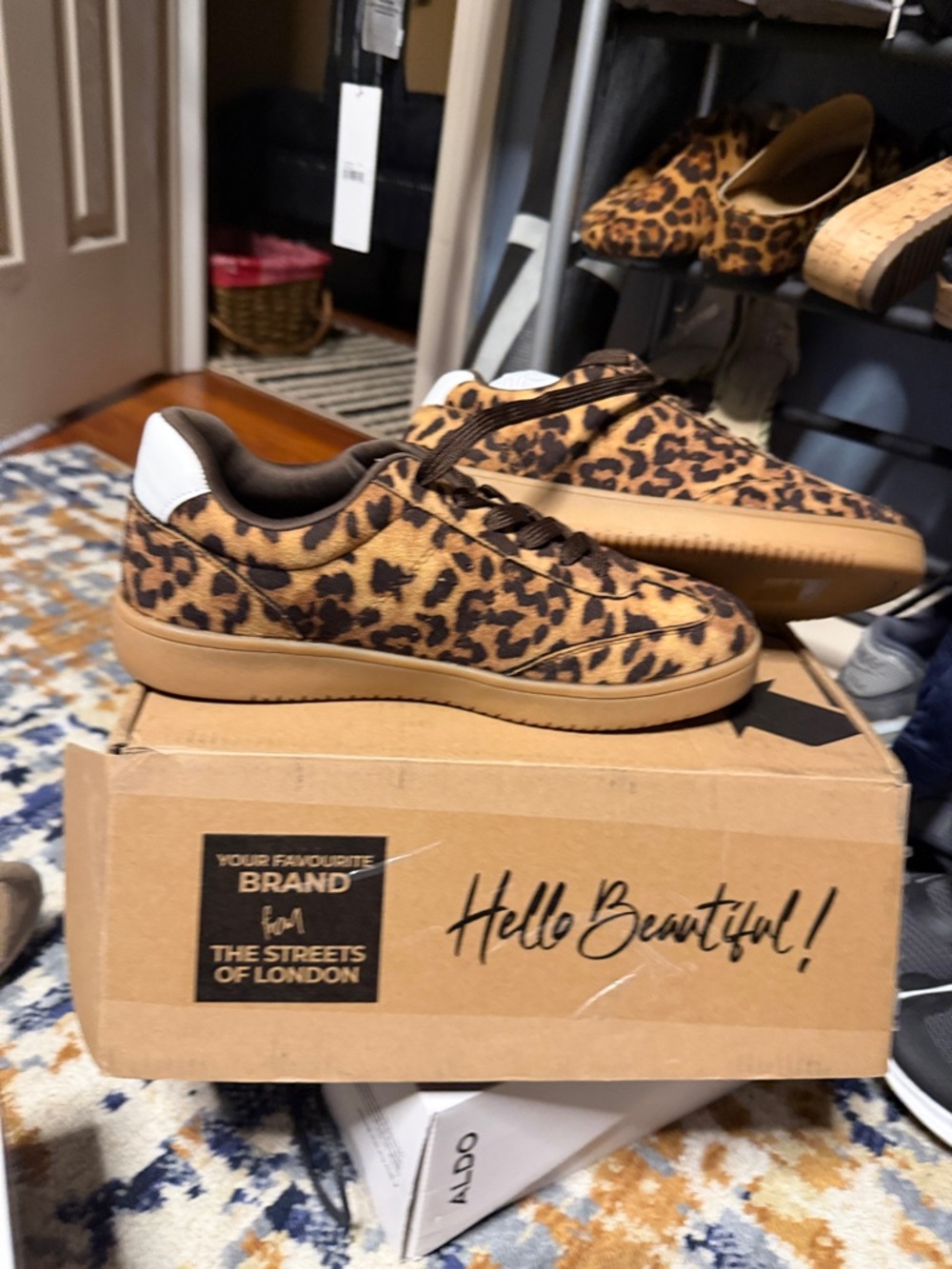 Leopard Print Sneakers - Brown